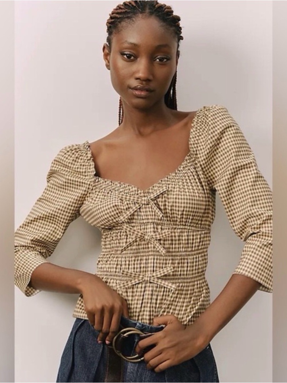 Reformation Lauryn Top - Gingham - NEW WITH TAGS